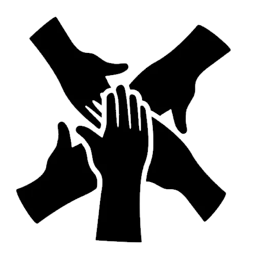 Mãos uma sobre a outra.