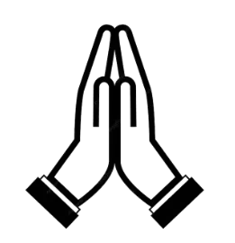 Mãos em posição de graças.